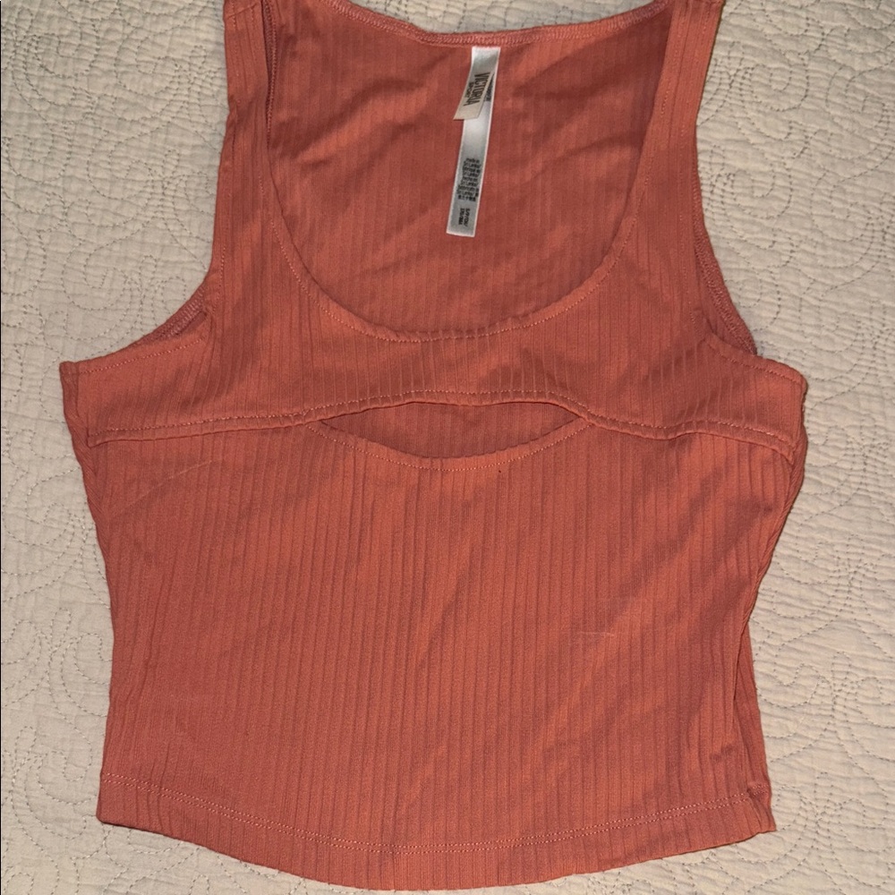 Victoria sport Women's Ribbed Cutout‎ Tank Top - Rust